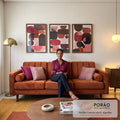 Quadro Decorativo Três Painéis Abstrato em sala de estar moderna - quadros decorativos para sala