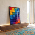 Quadro Decorativo Cores Vibrantes para Alegrar em ambiente decorado - quadros decorativos para sala