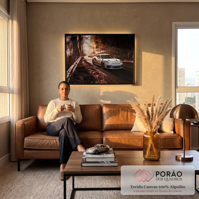 Quadro Decorativo: Elegância Veloz em Tela Única em sala de estar moderna - quadros decorativos para sala