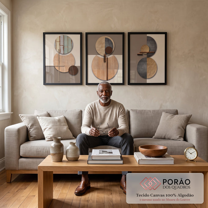 Quadro Decorativo: Abstração Vibrante - Um Toque de Classe em sala de estar moderna - quadros decorativos para sala