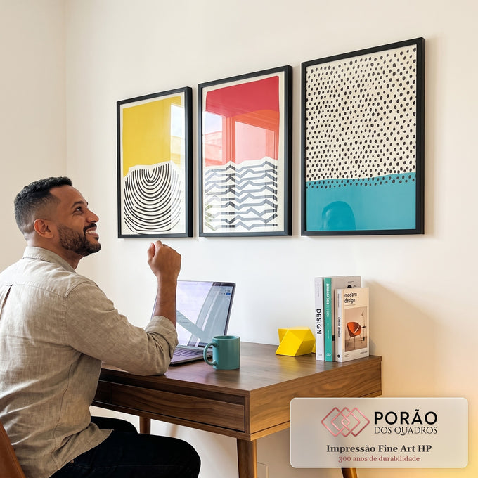 Quadro Decorativo: Abstração Vibrante - Ousadia em Cores em escritorio moderno - quadros decorativos para sala