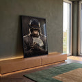 Quadro Decorativo Macaco Gangster - Estilo Urbano para sua Decoração em ambiente decorado - quadros decorativos para sala