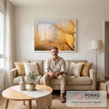 Quadro Decorativo Flores Serenas em sala de estar moderna - quadros decorativos para sala