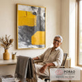 Quadro Decorativo: Ousadia em Amarelo e Preto em escritorio moderno - quadros decorativos para sala