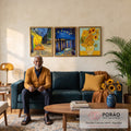 Quadro Decorativo Van Gogh: Inspiração que Transcende em sala de estar moderna - quadros decorativos para sala