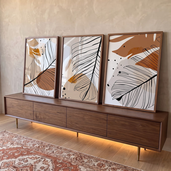 Quadro Decorativo Sinfonia Natural: Paz e Serenidade em ambiente decorado - quadros decorativos para sala