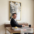 Quadro Decorativo Retrato Moderno com Toque Dourado em escritorio moderno - quadros decorativos para sala
