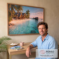 Quadro Decorativo Tropical Sereno em escritorio moderno - quadros decorativos para sala
