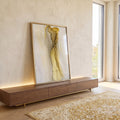Quadro Decorativo Luxo Ondas Douradas em ambiente decorado - quadros decorativos para sala