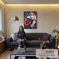 Quadro Decorativo Coringa e Arlequina Colorido: Arte Moderna em Tela Premium em sala de estar moderna - quadros decorativos para sala