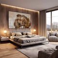 Quadro Decorativo: Abraço Etéreo Equino em Sépia - quadros decorativos 1 Tela, 1 Tela Horizontal - em escritorio elegante