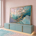 Quadro Decorativo Árvore da Vida Colorida em ambiente decorado - quadros decorativos para sala