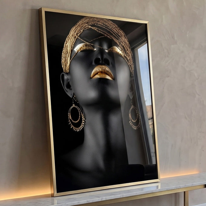 Quadro Decorativo Beleza Dourada Luxo e Sofisticação