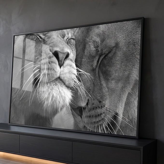 Quadro Decorativo Majestoso Amor Leão Exclusividade Única