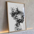 Quadro Decorativo Fumaça e Flor Beleza em Monocromia