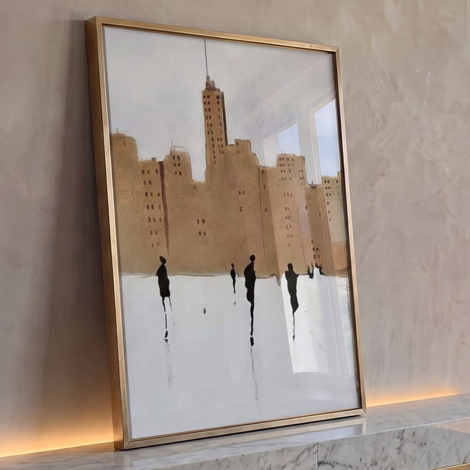 Quadro Decorativo Encanto Invernal na Cidade Beleza Única