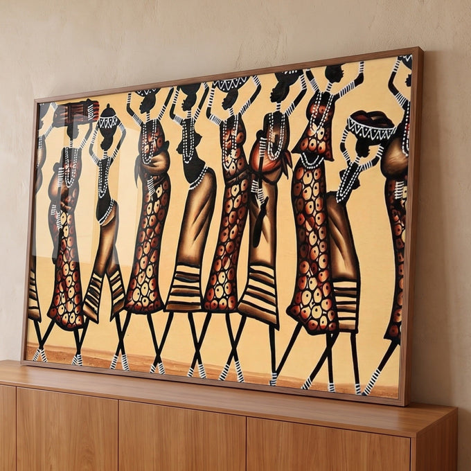 Quadro Decorativo A Dança da Vida Africana Vibrante