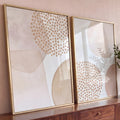 Quadro Decorativo Elegância Rosa e Dourado em Abstrato