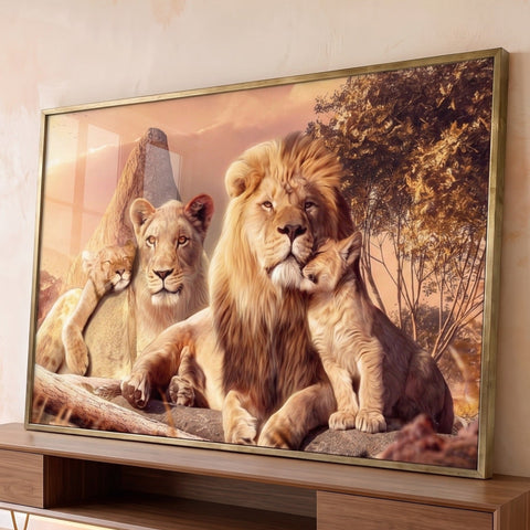 Quadro Decorativo Família Real da Selva Exuberância Natural