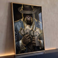 Quadro Decorativo Chimpanzé Gangster Domine o Estilo