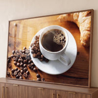Quadro Decorativo Grande Xícara de Café para Área Gourmet - Borda Infinita / 65x100cm