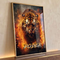 Quadro Decorativo Tigre Poder Fogo Elegância e Impacto Visual para Seu Lar