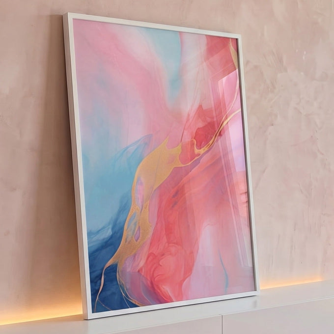 Quadro Decorativo Abstrato Primavera Doce Elegância e Sofisticação para seu Ambiente