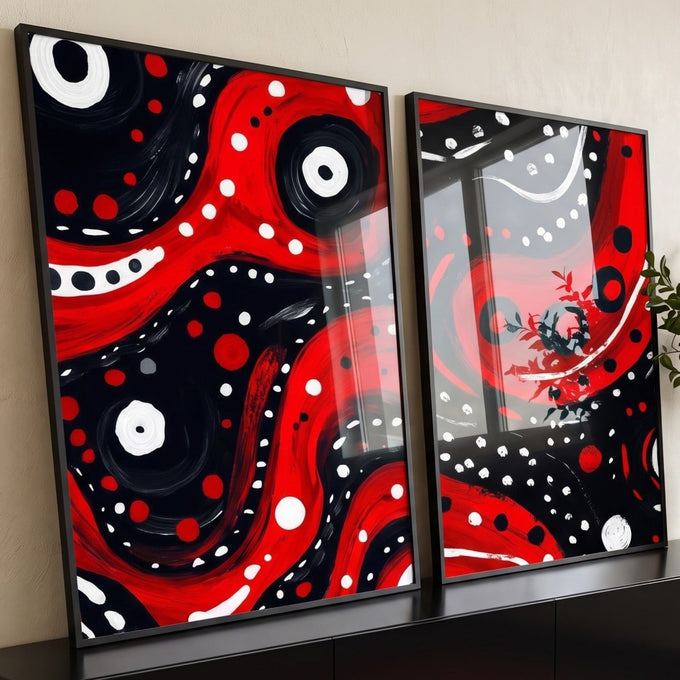 Quadro Decorativo Abstrato com Formas Circulares