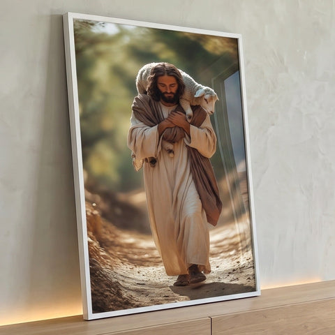 Quadro Decorativo Jesus com o Cordeiro