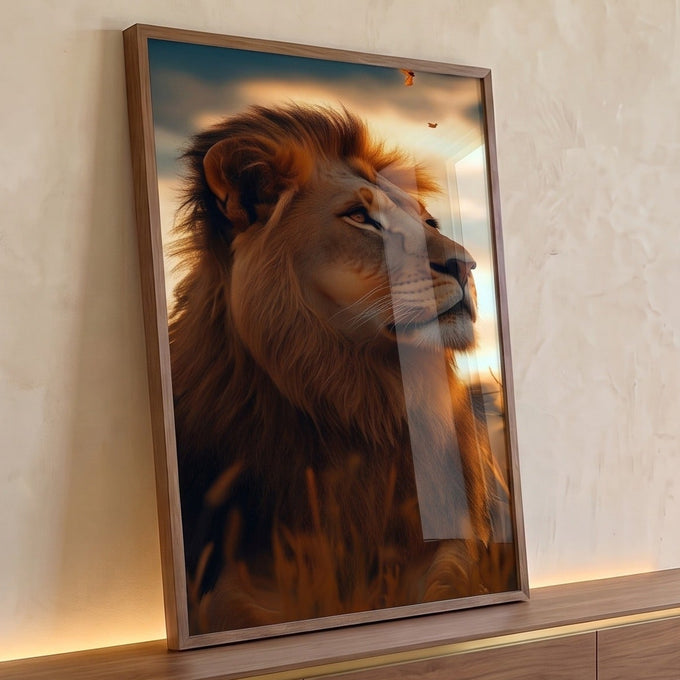 Quadro Decorativo O olhar Profundo do Leão