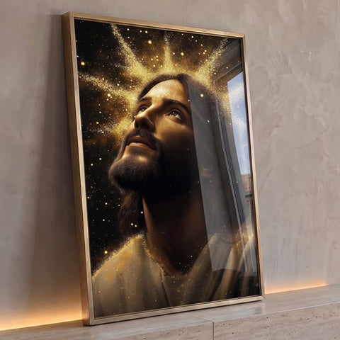 Quadro Decorativo O Olhar de Esperança Jesus em Inspiração e Fé