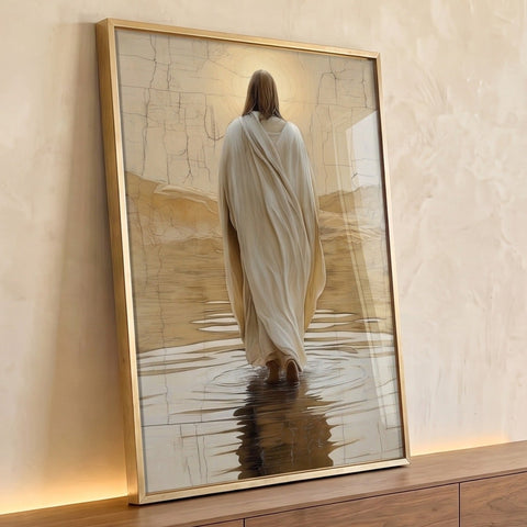 Quadro Decorativo Jesus sobre as Águas Amor e Paz