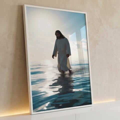Quadro Decorativo Jesus Sobre as Águas