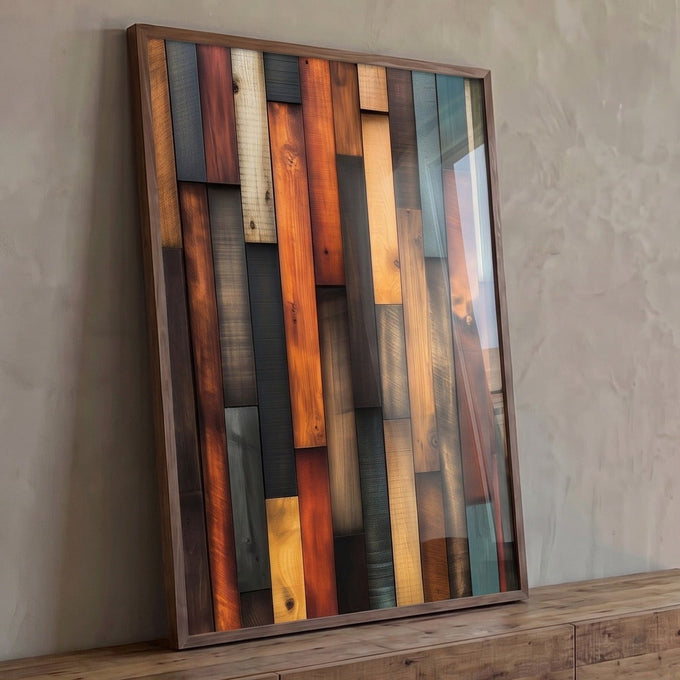 Quadro Decorativo Abstrato em Madeira