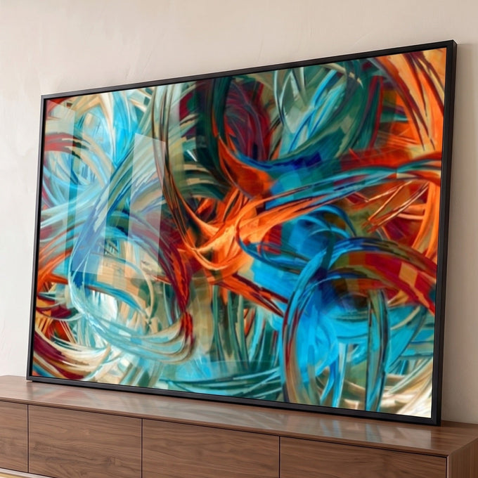 Quadro Decorativo Explosão de Cores Abstratas