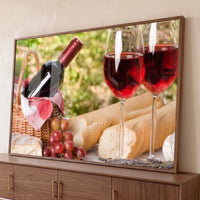 Quadro Decorativo Grande Vinho Tinto para Área Gourmet - Borda Infinita / 65x100cm
