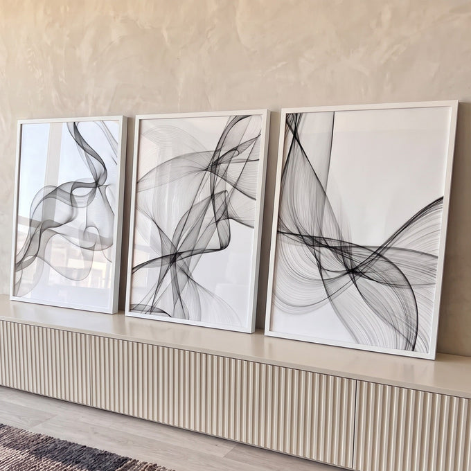 Quadro Decorativo Elegância Abstrata Preto e Branco