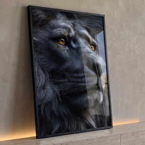 Quadro Decorativo Leão Majestoso e Elegante
