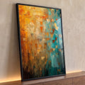 Quadro Decorativo Laranja e Verde Sofisticado