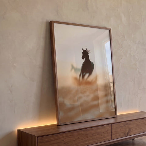 Quadro Decorativo Cavalo Minimalista Liberdade em Movimento