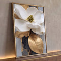 Quadro Decorativo Elegância em Flor Quadro Magnólia Dourada