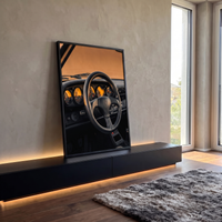 Quadro Decorativo Grande Volante para Escritório Preto - Borda Infinita / 100x65cm