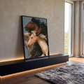 Quadro Decorativo Quatro Cavalos Selvagens ao Vento | quadros decorativos para sala | três cavalos em movimento com crinas ao vento em tons marrom e bege | em Quadros para Sala | Porao dos Quadros