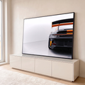 Quadro Decorativo Grande Carro Laranja para Sala Preto | quadros decorativos para sala | traseira de carro esportivo preto fosco com detalhes laranja e aerofólio em estúdio | em Quadros para Sala | Porao dos Quadros