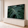 Quadro Decorativo Grande Folha para Sala Verde | quadros decorativos para sala | folha verde recortada coberta de gotas de água em close macro | em Quadros para Sala | Porao dos Quadros