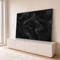 Quadro Decorativo Grande Pontos Brancos para Sala Preto | quadros decorativos para sala | padrão de pontos brancos formando ondas sobre fundo preto em estilo meio-tom | em Quadros para Sala | Porao dos Quadros