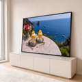 Quadro Decorativo Grande Sorvete de Limão para Área Gourmet | quadros decorativos para sala | sorvete de limão em taças com vista para o mar e rochedos de Capri | em Quadros para Área Gourmet | Porao dos Quadros