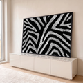 Quadro Decorativo Grande Textura de Zebra para Sala Preto | quadros decorativos para sala | textura de pelagem de zebra em preto e branco com listras em zigue-zague | em Quadros para Sala | Porao dos Quadros