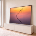 Quadro Decorativo Grande Galho Seco Laranja para Sala | quadros decorativos para sala | galho seco refletido em água parada sob céu de pôr do sol em laranja e rosa | em Quadros para Sala | Porao dos Quadros