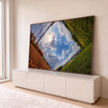 Quadro Decorativo Grande Céu com Nuvens para Sala Azul | quadros decorativos para sala | céu azul com nuvens e sol cercado por paisagens de outono e primavera em simetria | em Quadros para Sala | Porao dos Quadros